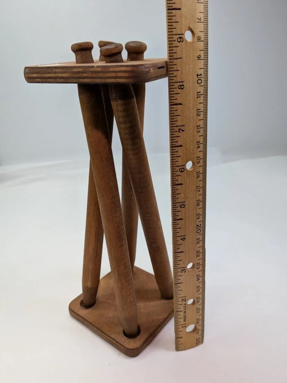 Vintage Mid Century Wooden Nutcracker Display Stand Handcrafted Wood